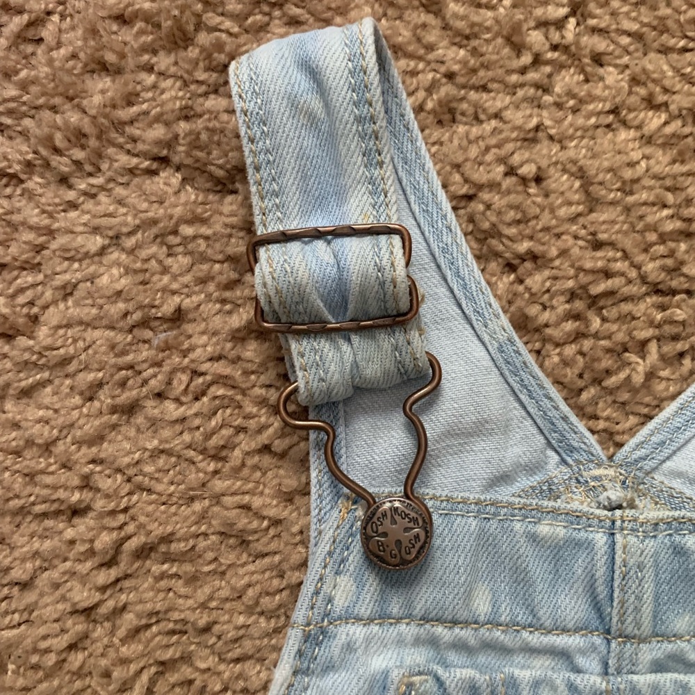 OshKosh B’gosh Infant Baby Polka Dotted Denim Overalls - Picture 5 of 13